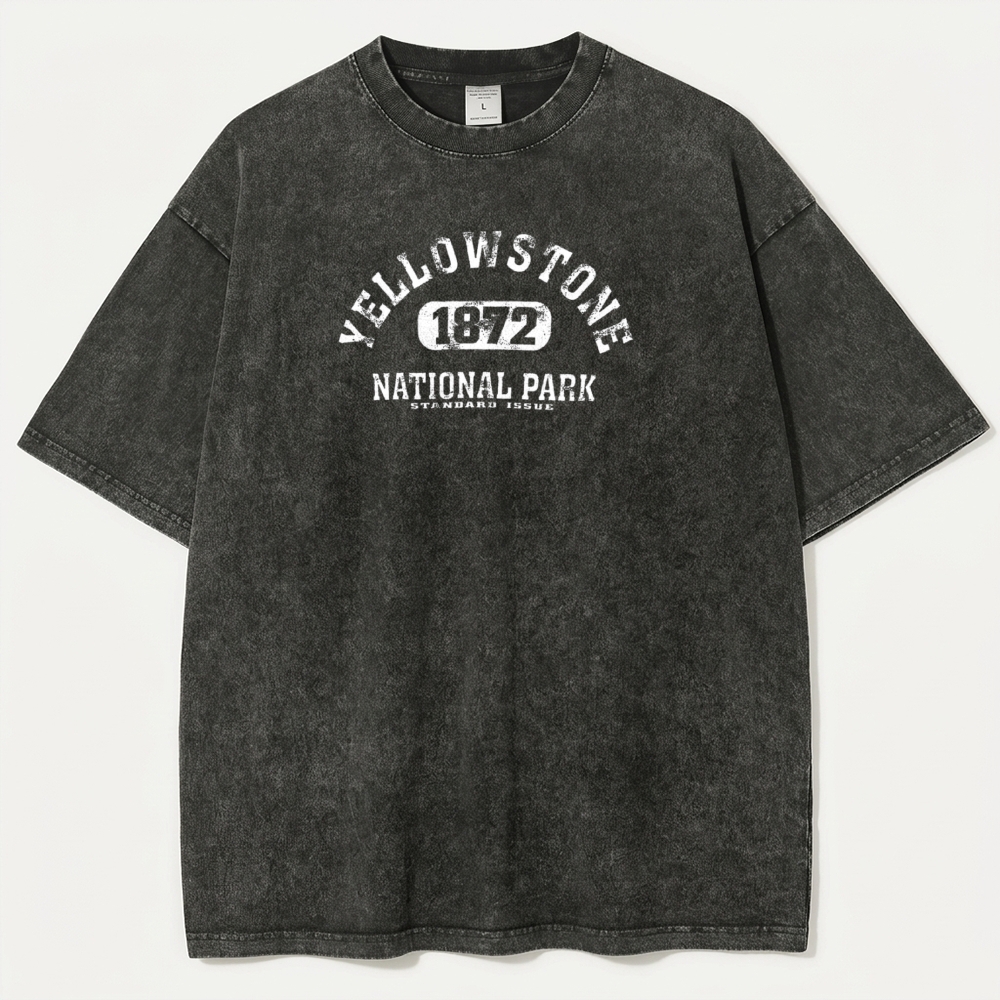 Yellowstone National Park Vintage Organic Cotton Hiking Tee-HikeVista