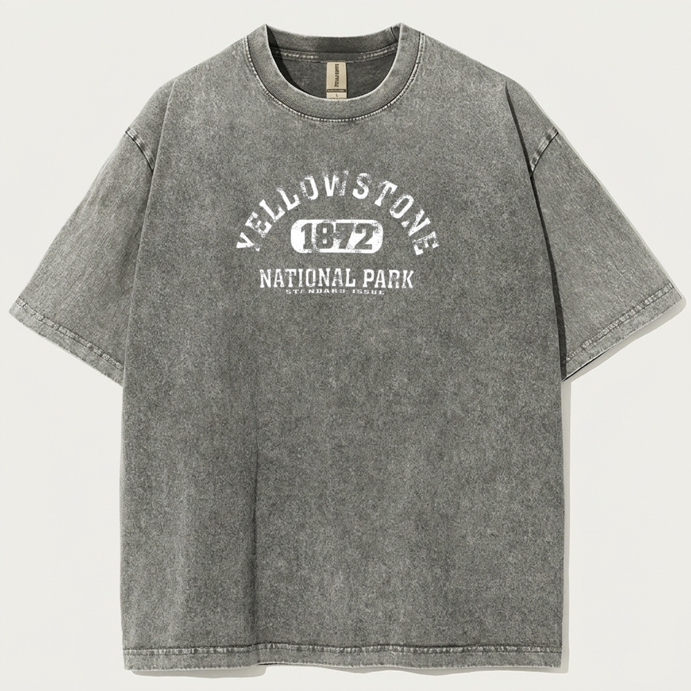 Yellowstone National Park Vintage Organic Cotton Hiking Tee-HikeVista