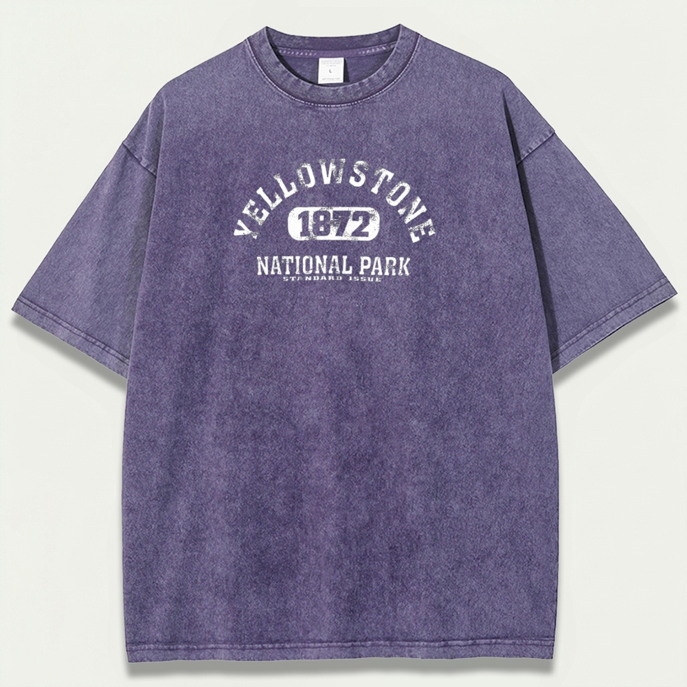 Yellowstone National Park Vintage Organic Cotton Hiking Tee-HikeVista