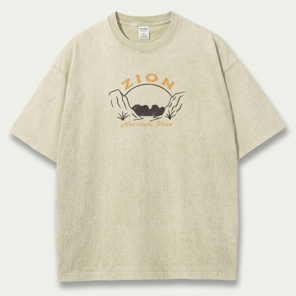 Zion National Park Vintage Organic Cotton Hiking Tee-HikeVista