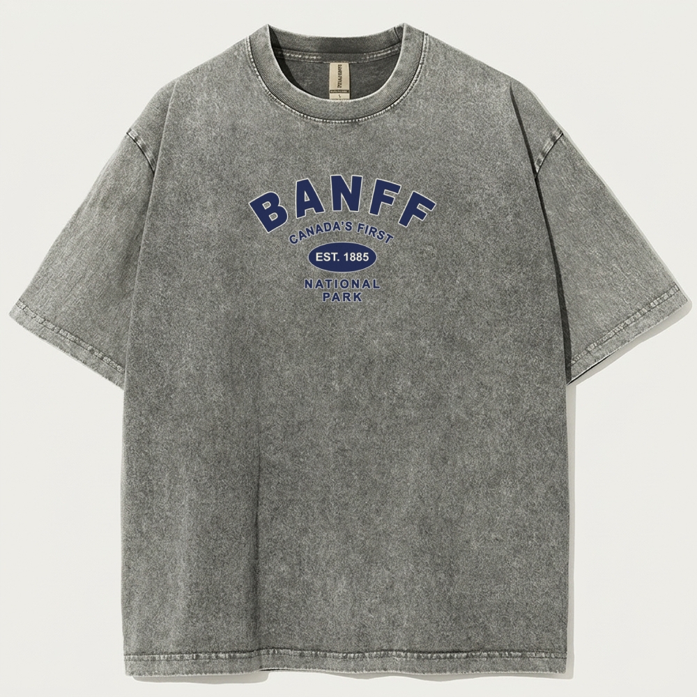 Banff Canada Vintage Organic Cotton Trail Tee-HikeVista