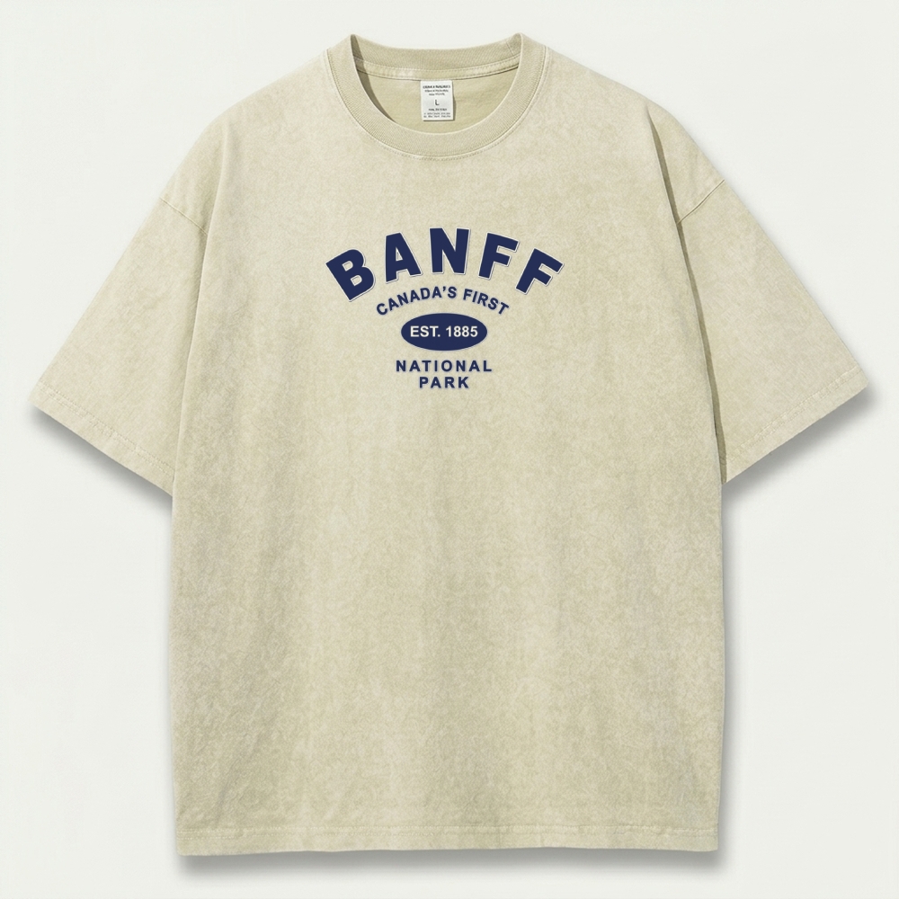 Banff Canada Vintage Organic Cotton Trail Tee-HikeVista