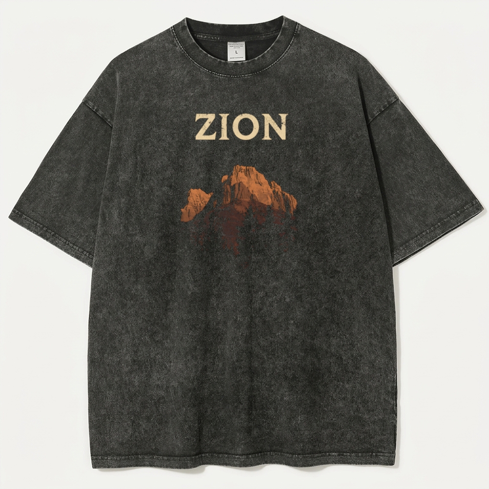 Zion National Park Vintage Organic Cotton Hiking Tee-HikeVista