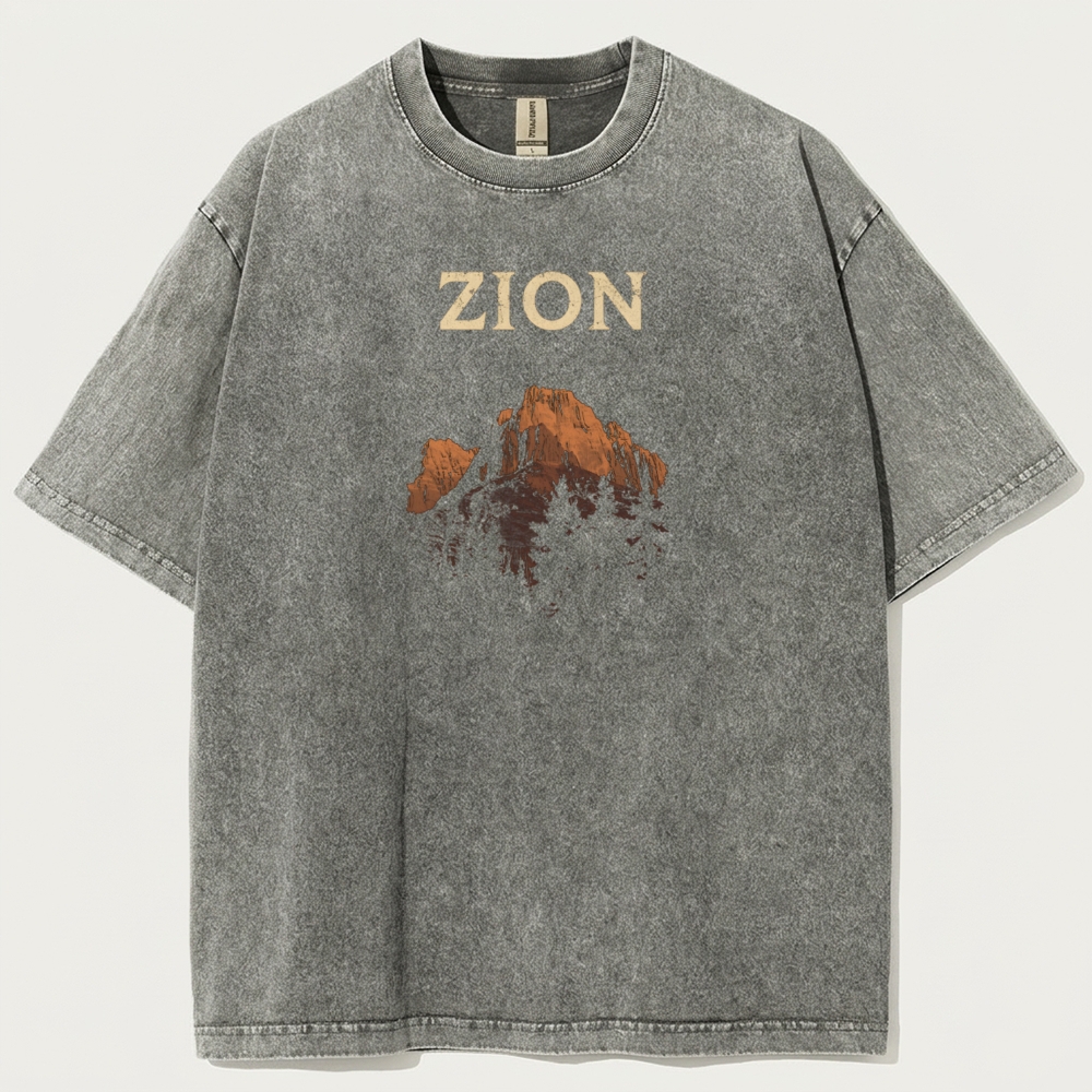 Zion National Park Vintage Organic Cotton Hiking Tee-HikeVista
