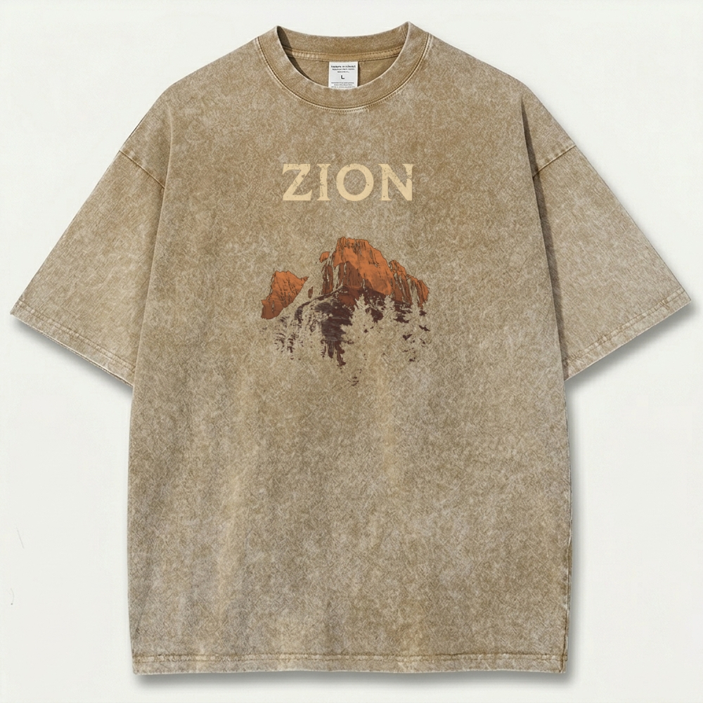 Zion National Park Vintage Organic Cotton Hiking Tee-HikeVista