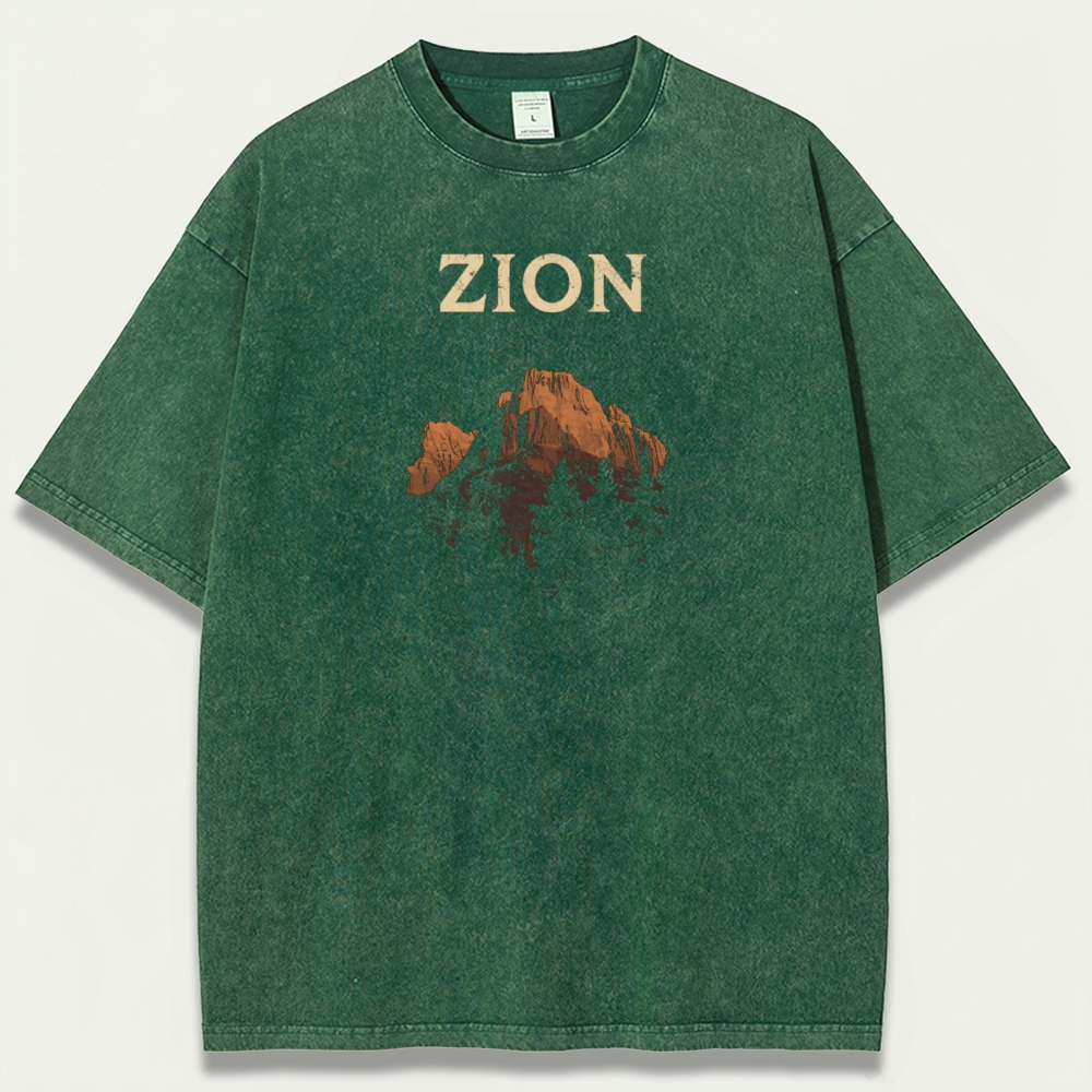 Zion National Park Vintage Organic Cotton Hiking Tee-HikeVista