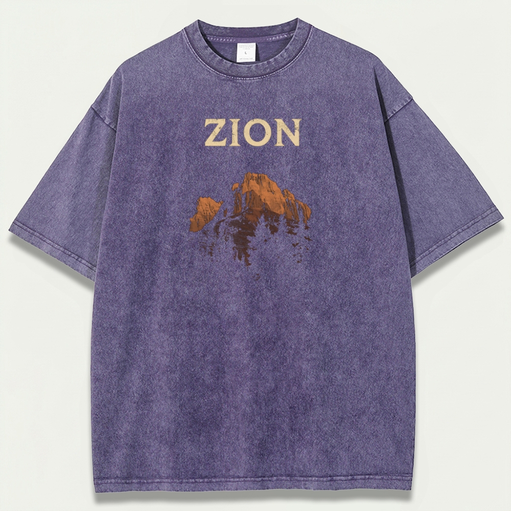 Zion National Park Vintage Organic Cotton Hiking Tee-HikeVista