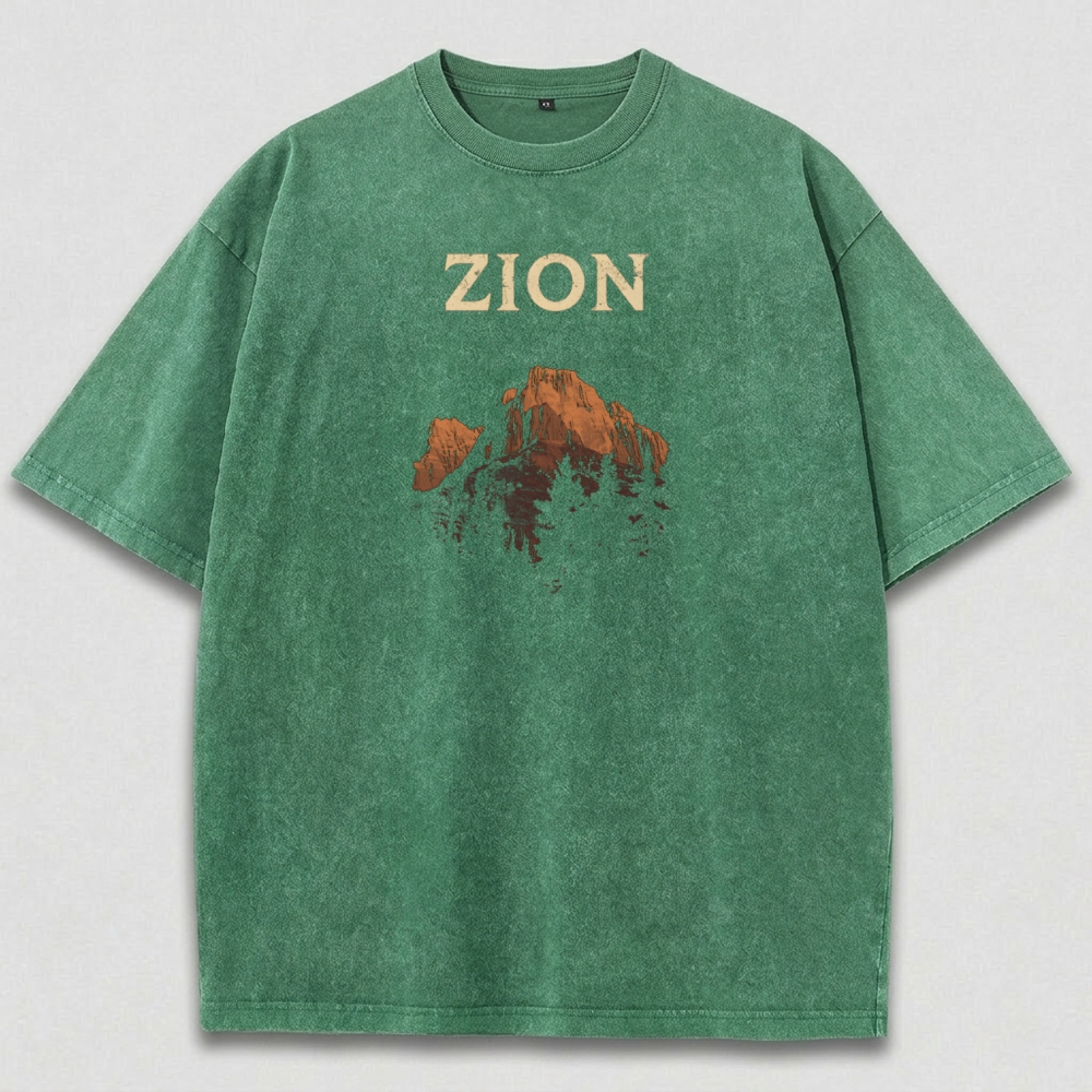 Zion National Park Vintage Organic Cotton Hiking Tee-HikeVista