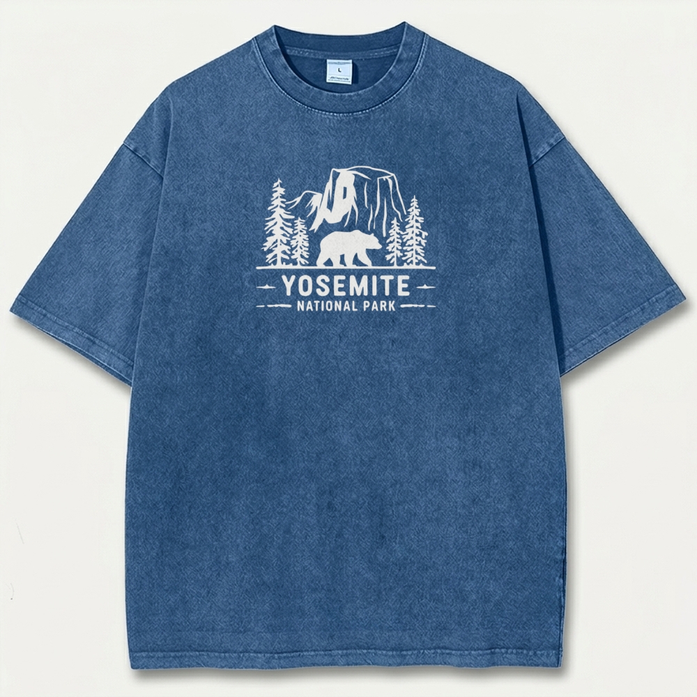 Yosemite National Park Vintage Organic Cotton Hiking Tee-HikeVista