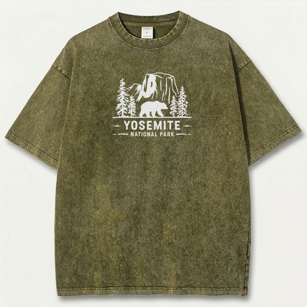 Yosemite National Park Vintage Organic Cotton Hiking Tee-HikeVista