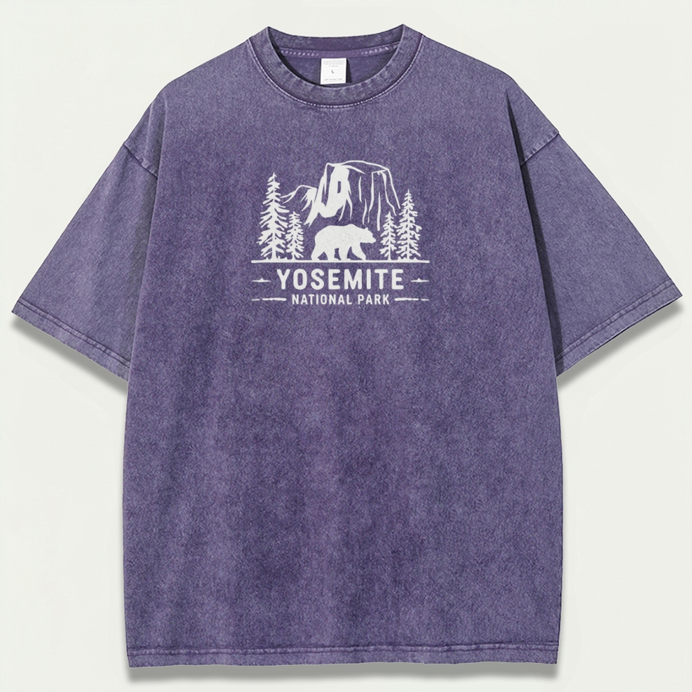 Yosemite National Park Vintage Organic Cotton Hiking Tee-HikeVista