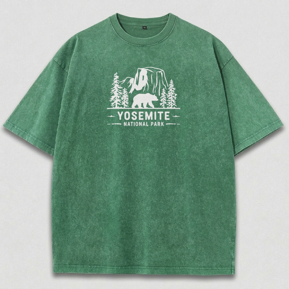 Yosemite National Park Vintage Organic Cotton Hiking Tee-HikeVista
