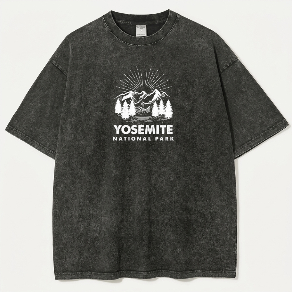 Yosemite National Park Vintage Organic Cotton Hiking Tee-HikeVista