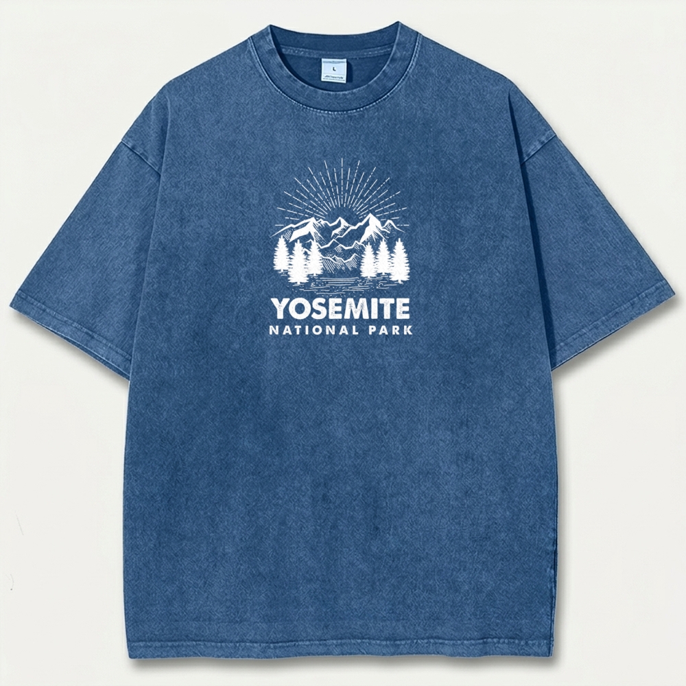 Yosemite National Park Vintage Organic Cotton Hiking Tee-HikeVista