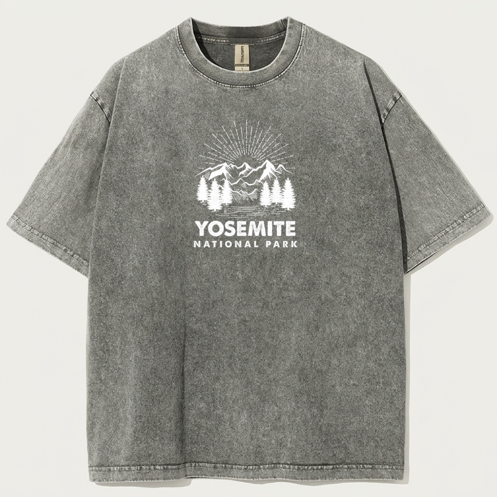 Yosemite National Park Vintage Organic Cotton Hiking Tee-HikeVista