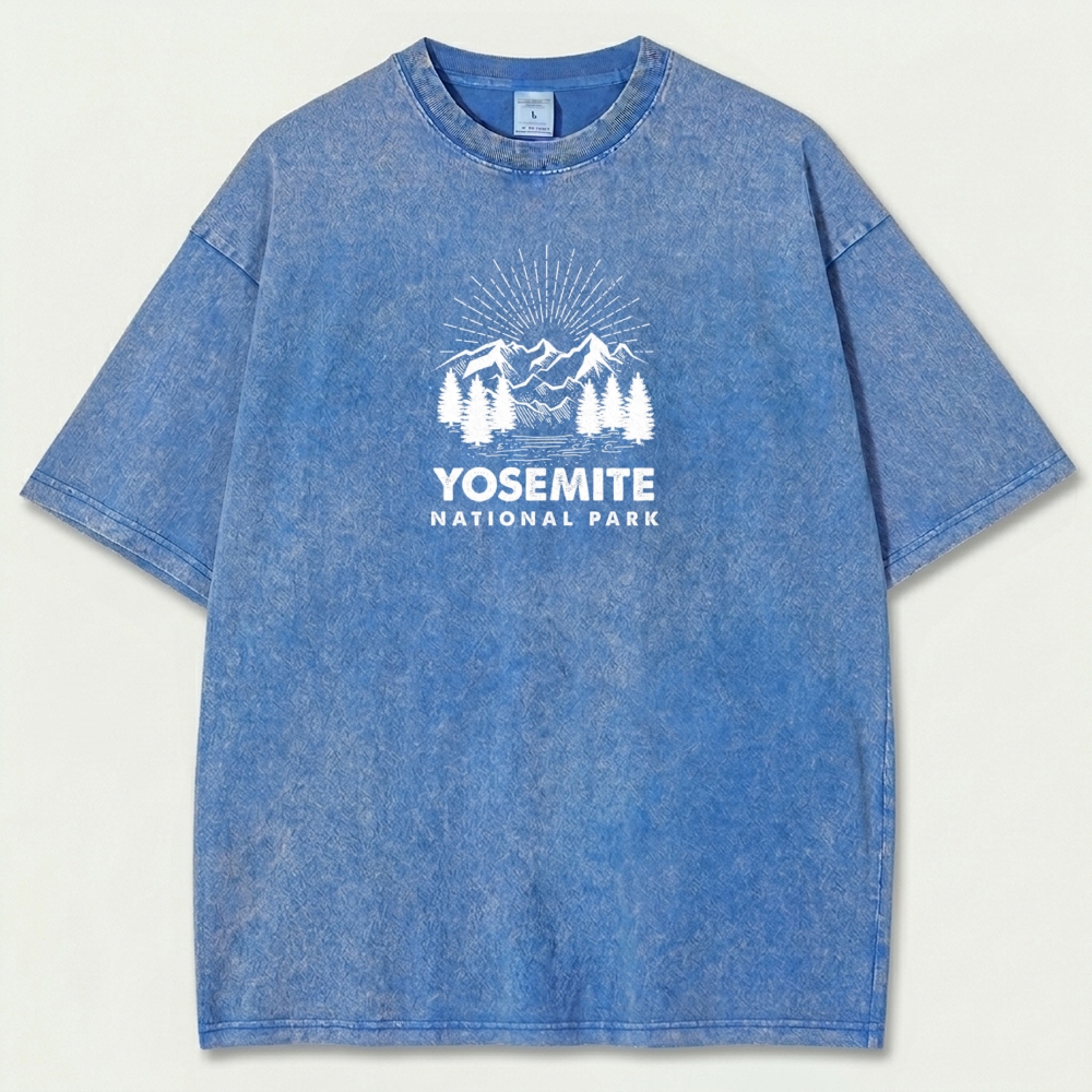 Yosemite National Park Vintage Organic Cotton Hiking Tee-HikeVista