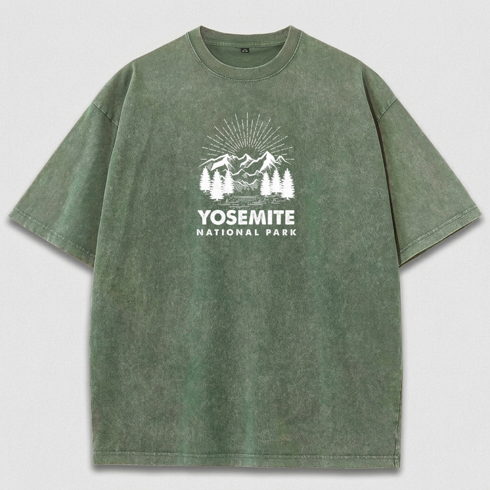 Yosemite National Park Vintage Organic Cotton Hiking Tee-HikeVista