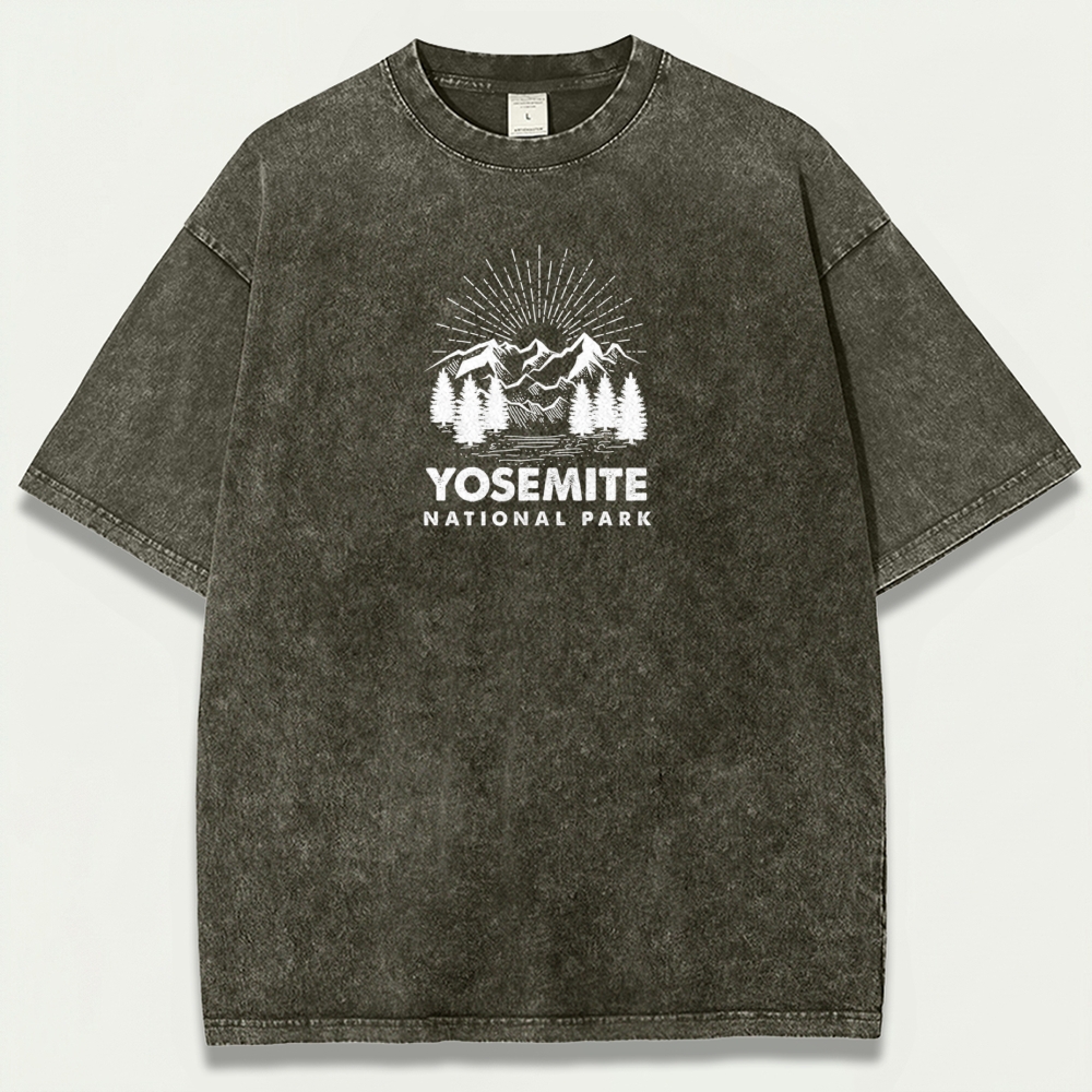 Yosemite National Park Vintage Organic Cotton Hiking Tee-HikeVista