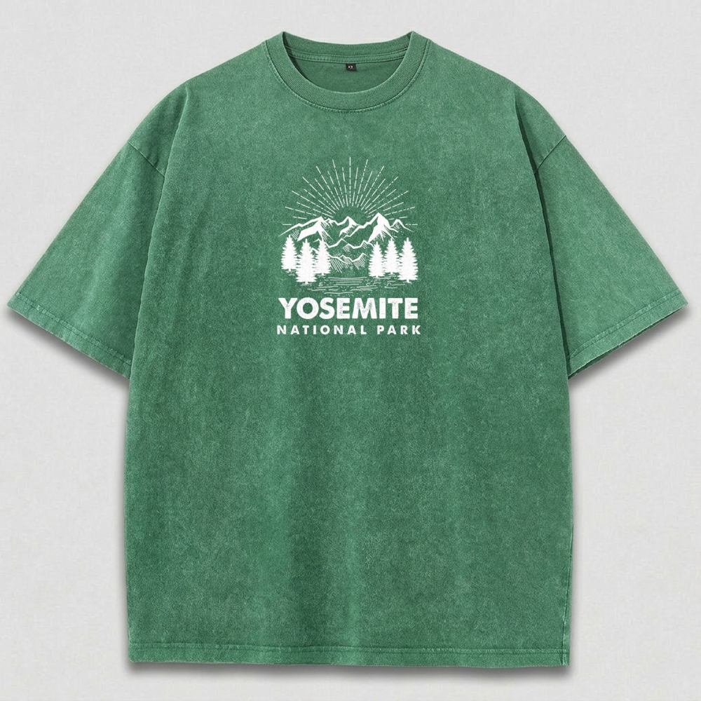 Yosemite National Park Vintage Organic Cotton Hiking Tee-HikeVista