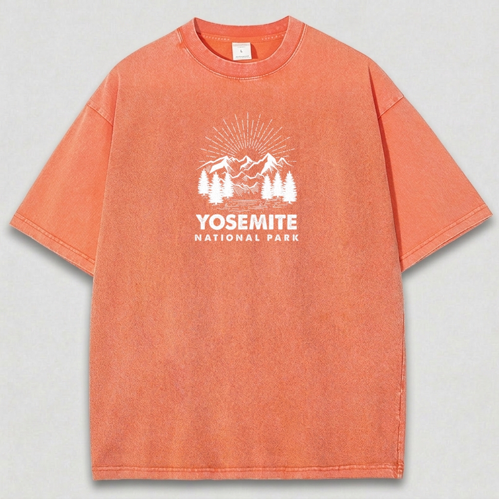 Yosemite National Park Vintage Organic Cotton Hiking Tee-HikeVista
