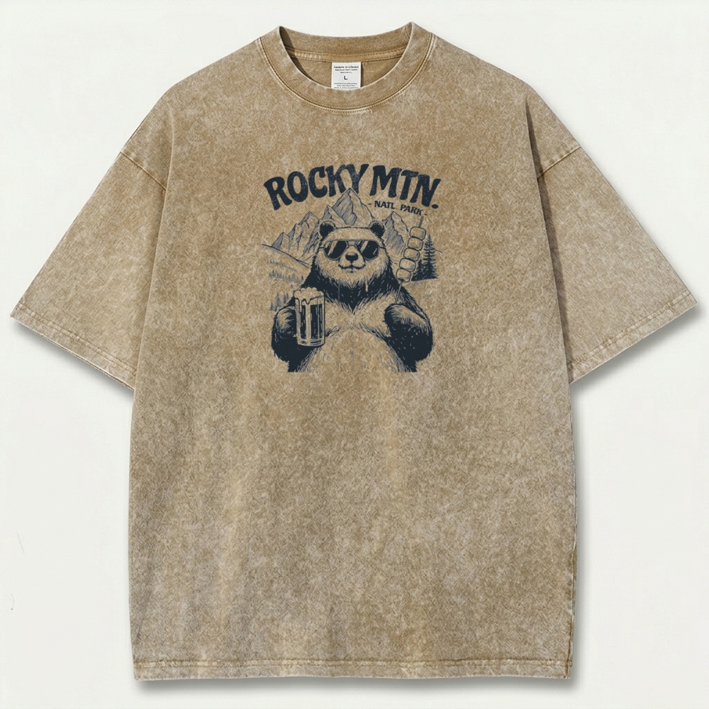 Rocky Mountains Vintage Organic Cotton Panda Tee-HikeVista