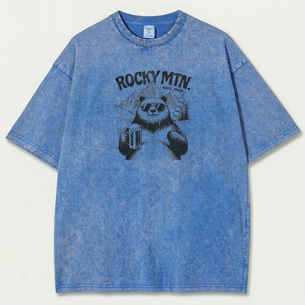 Rocky Mountains Vintage Organic Cotton Panda Tee-HikeVista