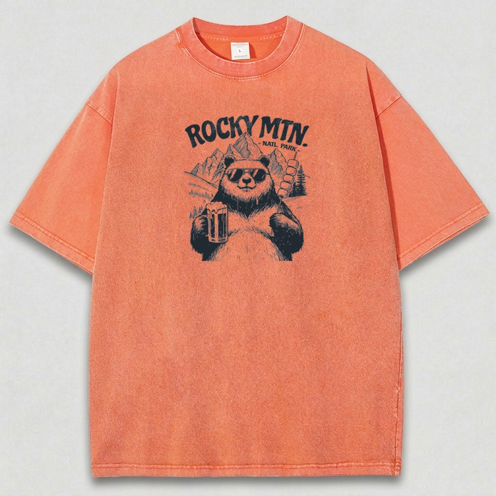 Rocky Mountains Vintage Organic Cotton Panda Tee-HikeVista