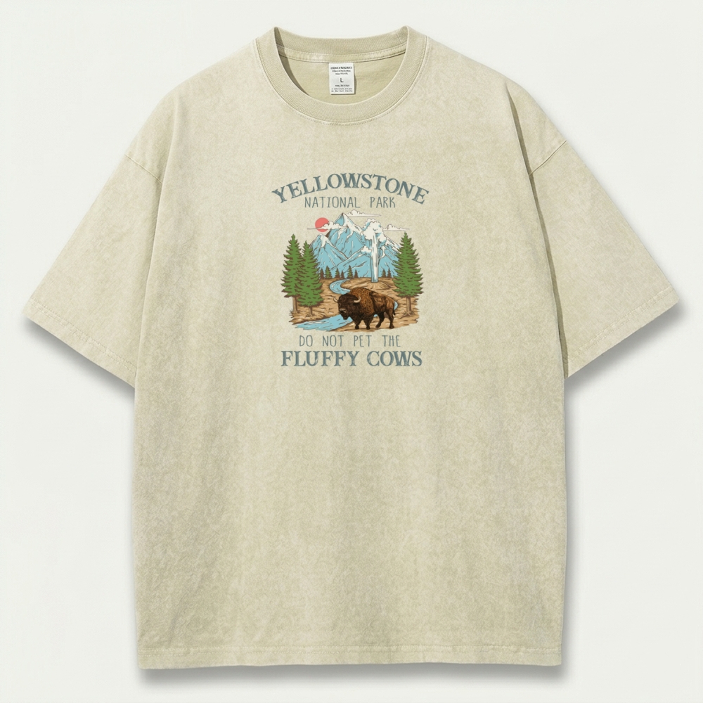 Yellowstone National Park Vintage Organic Cotton Hiking Tee-HikeVista
