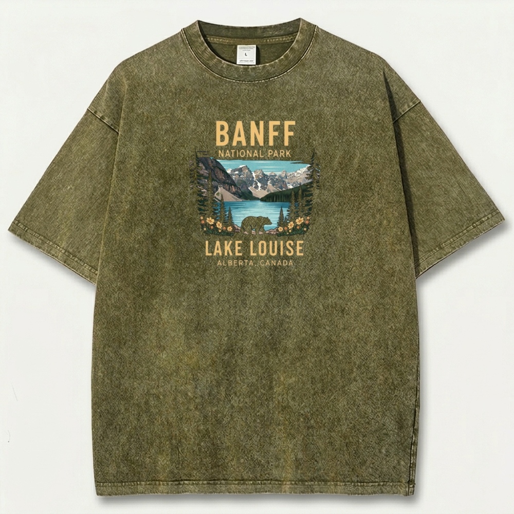 Banff National Park Vintage Organic Cotton Hiking Tee-HikeVista