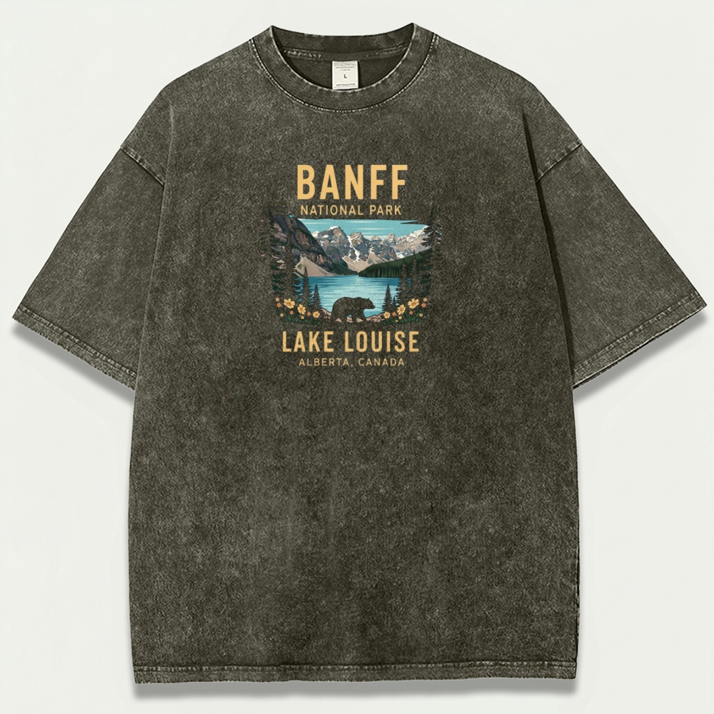 Banff National Park Vintage Organic Cotton Hiking Tee-HikeVista