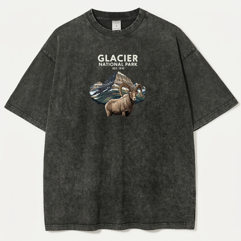 Glacier National Park Vintage Organic Cotton Trail Tee-HikeVista