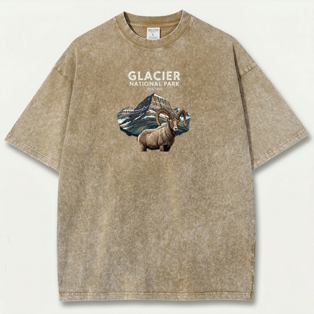 Glacier National Park Vintage Organic Cotton Trail Tee-HikeVista