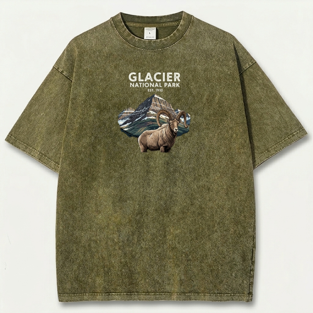 Glacier National Park Vintage Organic Cotton Trail Tee-HikeVista