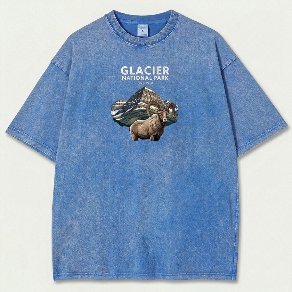 Glacier National Park Vintage Organic Cotton Trail Tee-HikeVista