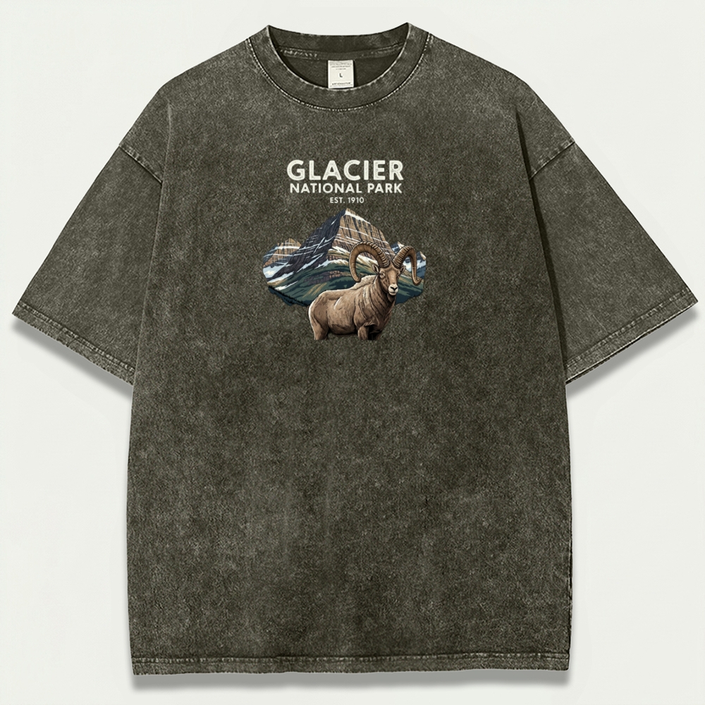 Glacier National Park Vintage Organic Cotton Trail Tee-HikeVista