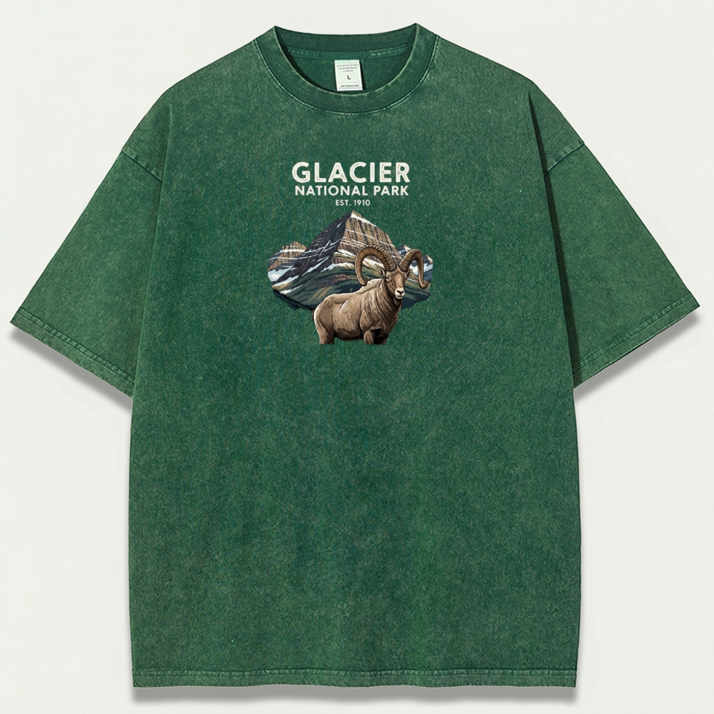 Glacier National Park Vintage Organic Cotton Trail Tee-HikeVista