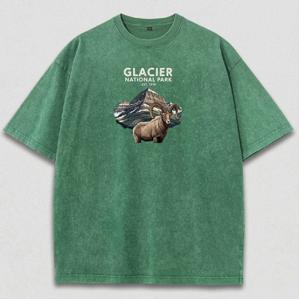 Glacier National Park Vintage Organic Cotton Trail Tee-HikeVista
