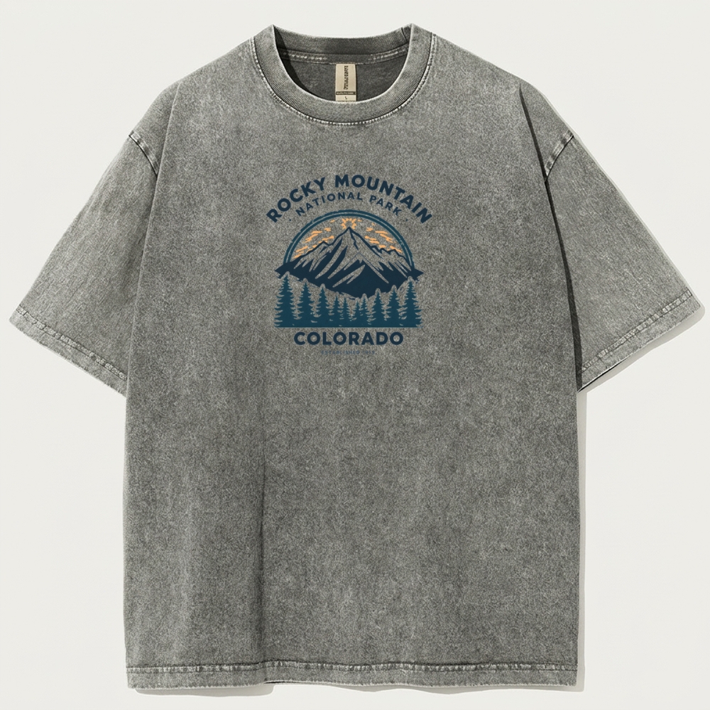 Rocky Mountains Vintage Organic Cotton Trail Tee-HikeVista
