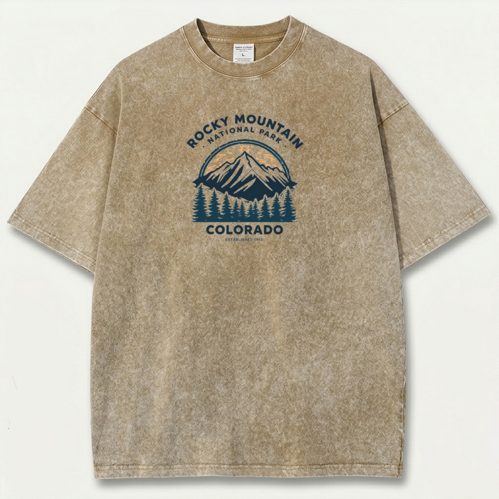 Rocky Mountains Vintage Organic Cotton Trail Tee-HikeVista