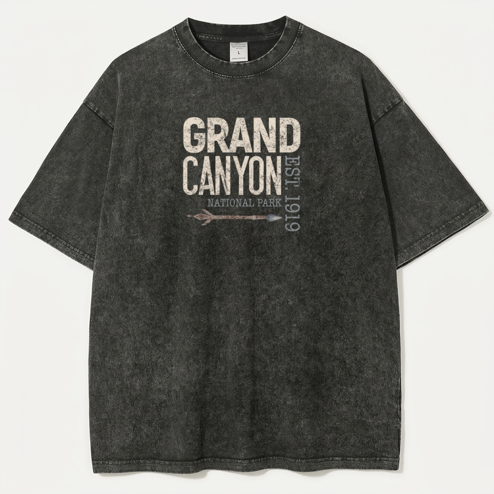 Grand Canyon National Park Vintage Organic Cotton Hiking Tee-HikeVista
