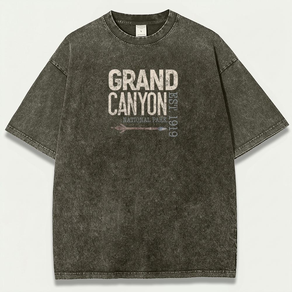 Grand Canyon National Park Vintage Organic Cotton Hiking Tee-HikeVista
