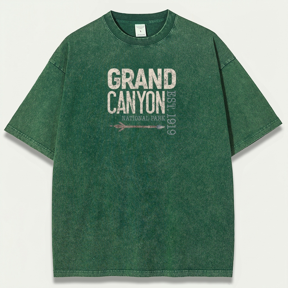 Grand Canyon National Park Vintage Organic Cotton Hiking Tee-HikeVista