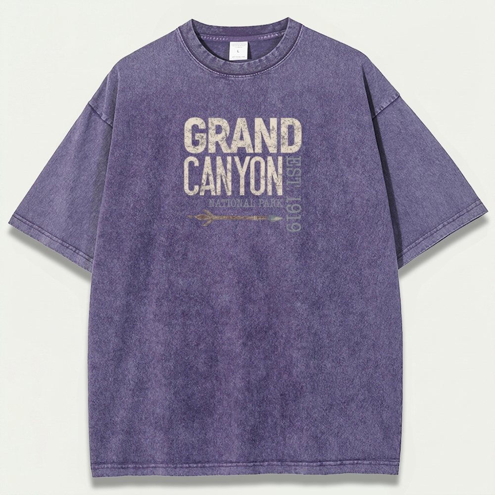 Grand Canyon National Park Vintage Organic Cotton Hiking Tee-HikeVista