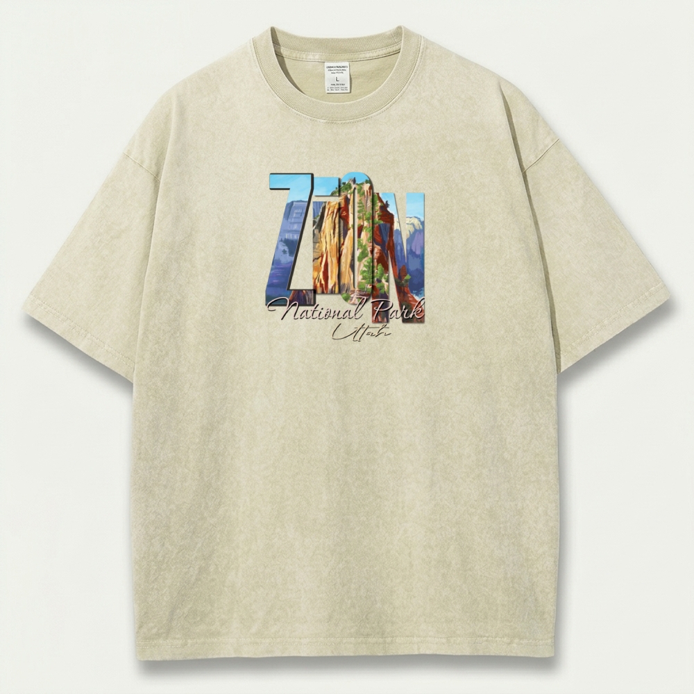 Zion National Park Vintage Organic Cotton Hiking Tee-HikeVista