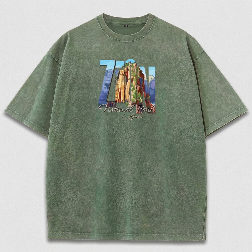 Zion National Park Vintage Organic Cotton Hiking Tee-HikeVista