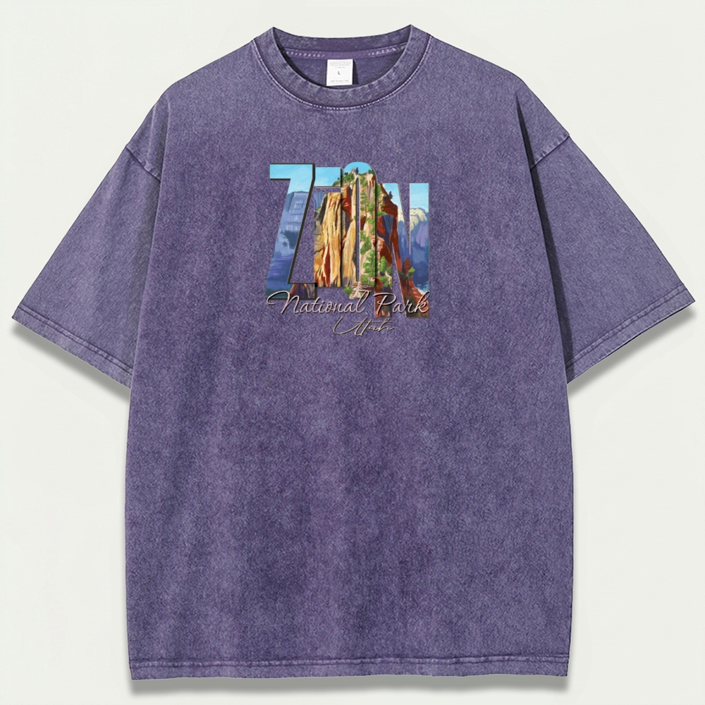 Zion National Park Vintage Organic Cotton Hiking Tee-HikeVista