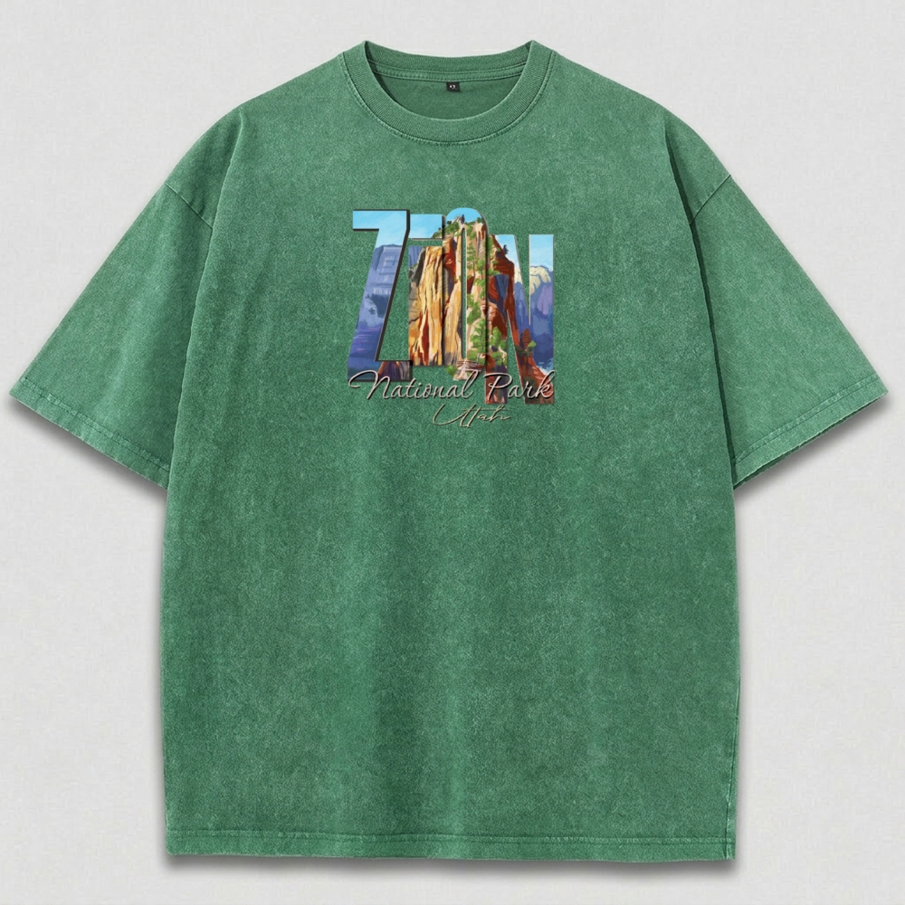 Zion National Park Vintage Organic Cotton Hiking Tee-HikeVista