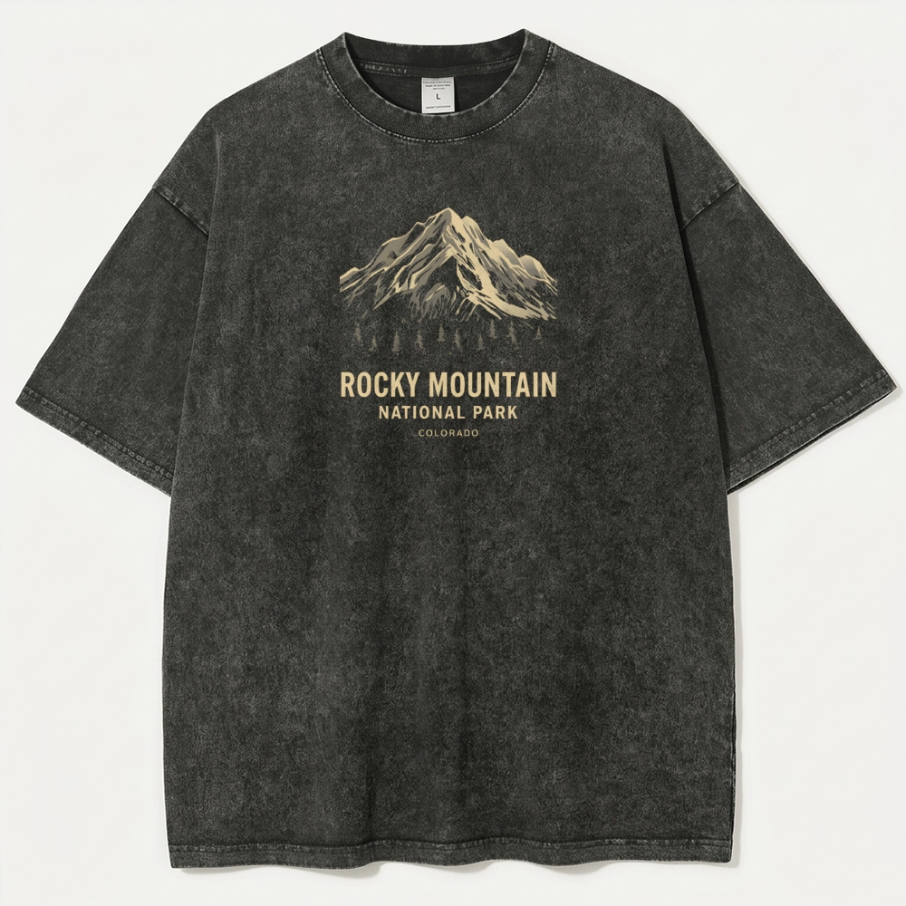 Rocky Mountains Vintage Organic Cotton Trail Tee-HikeVista