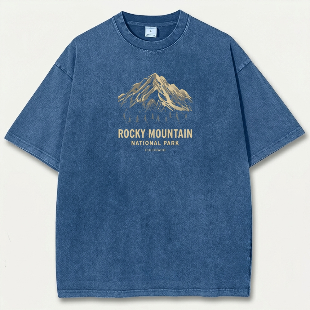 Rocky Mountains Vintage Organic Cotton Trail Tee-HikeVista