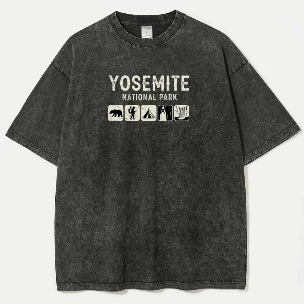 Yosemite National Park Vintage Organic Cotton Hiking Tee-HikeVista